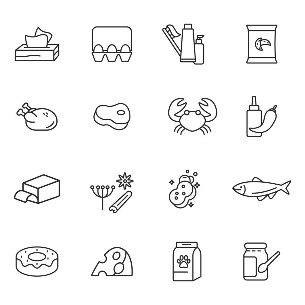 grocery icons set . grocery pack symbol vector elements for infographic web