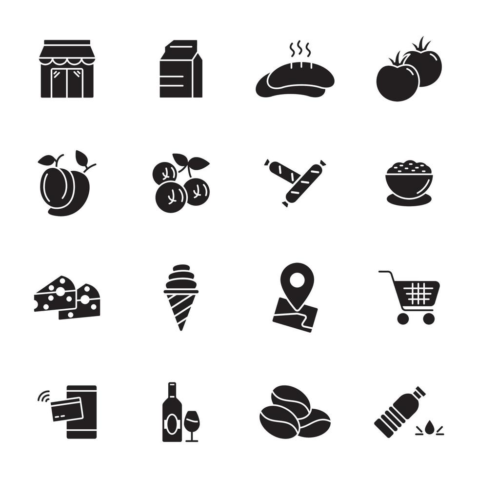 grocery icons set . grocery pack symbol vector elements for infographic web