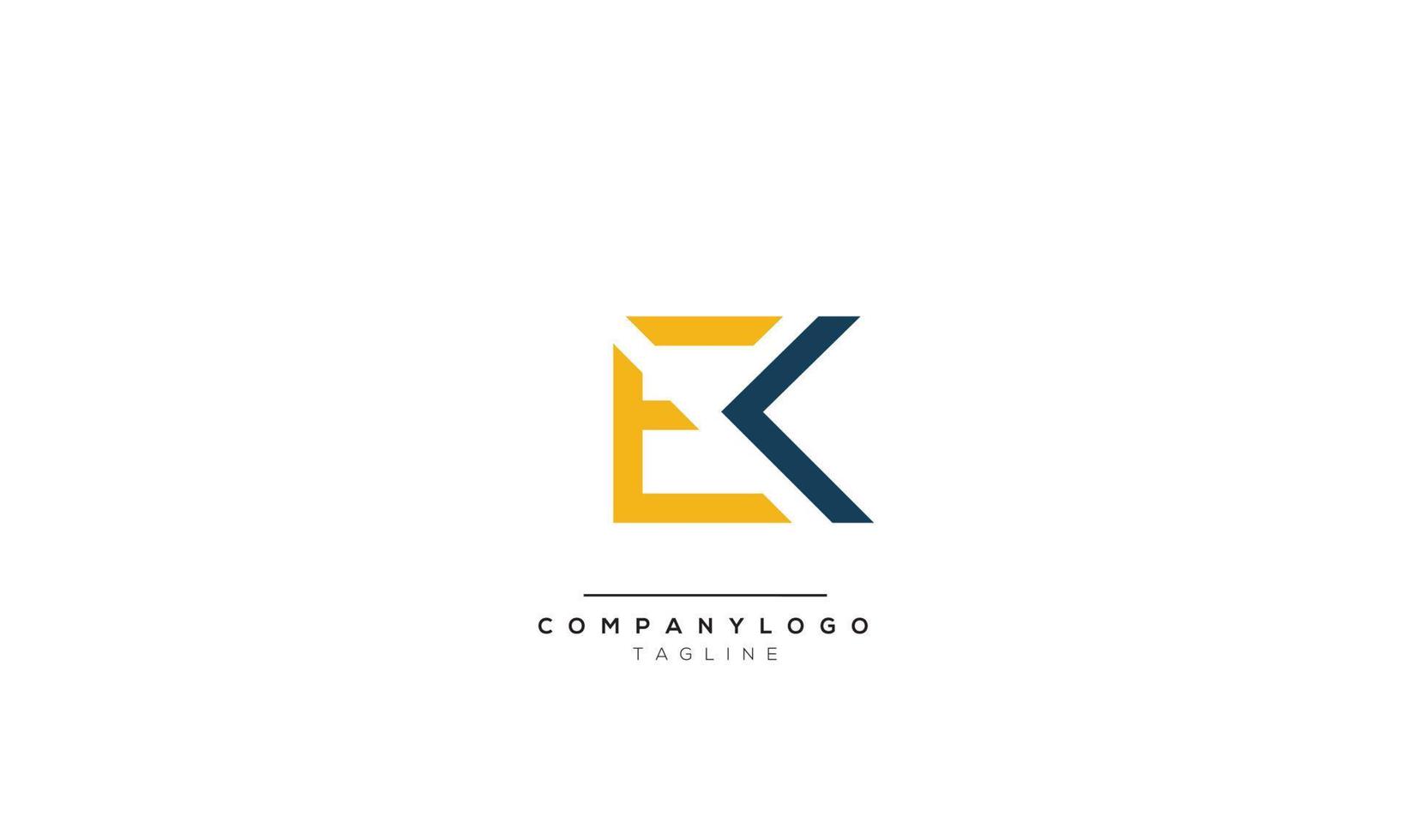 Alphabet letters Initials Monogram logo EK, EK INITIAL, EK letter vector