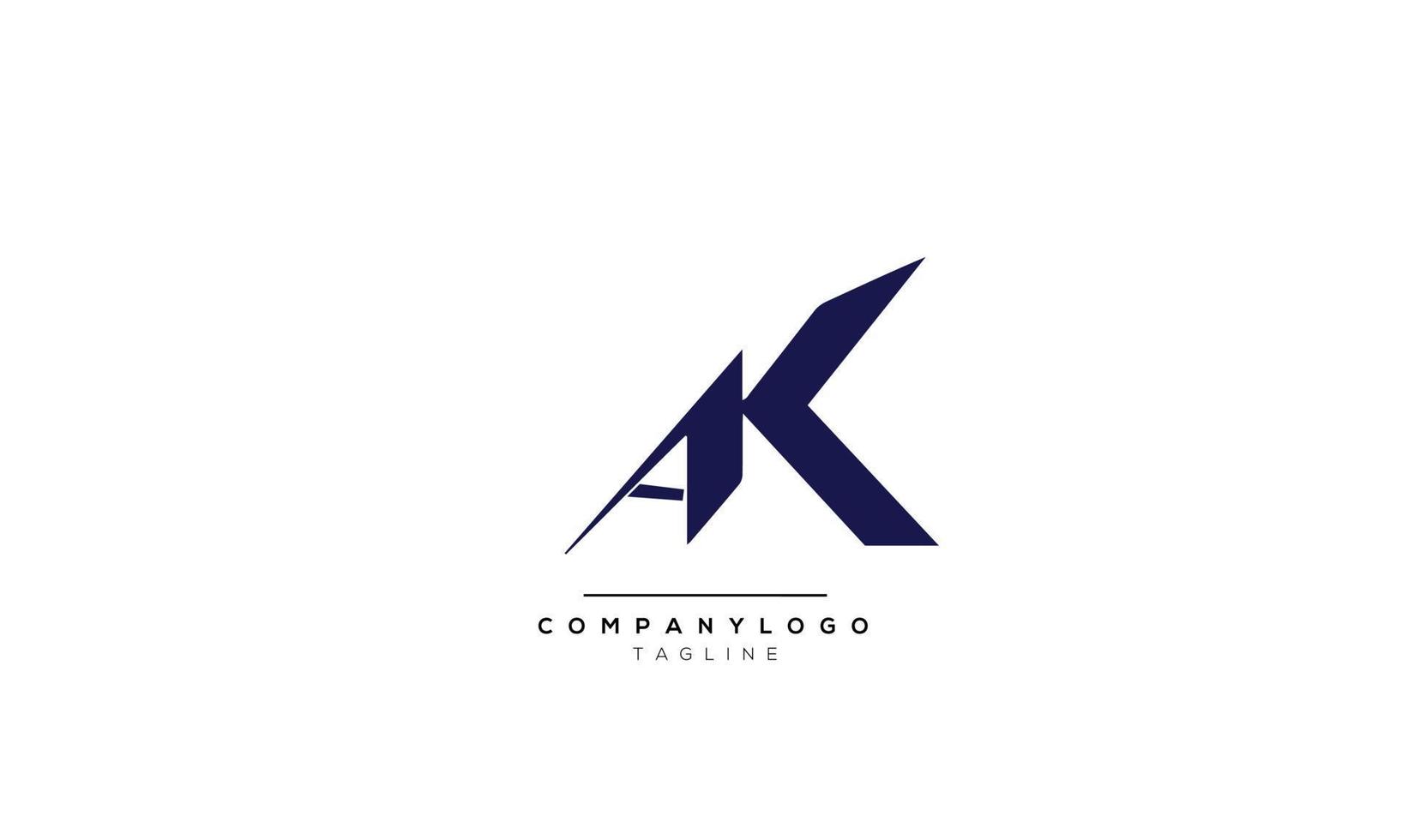 Alphabet letters Initials Monogram logo AK, AK INITIAL, AK letter vector