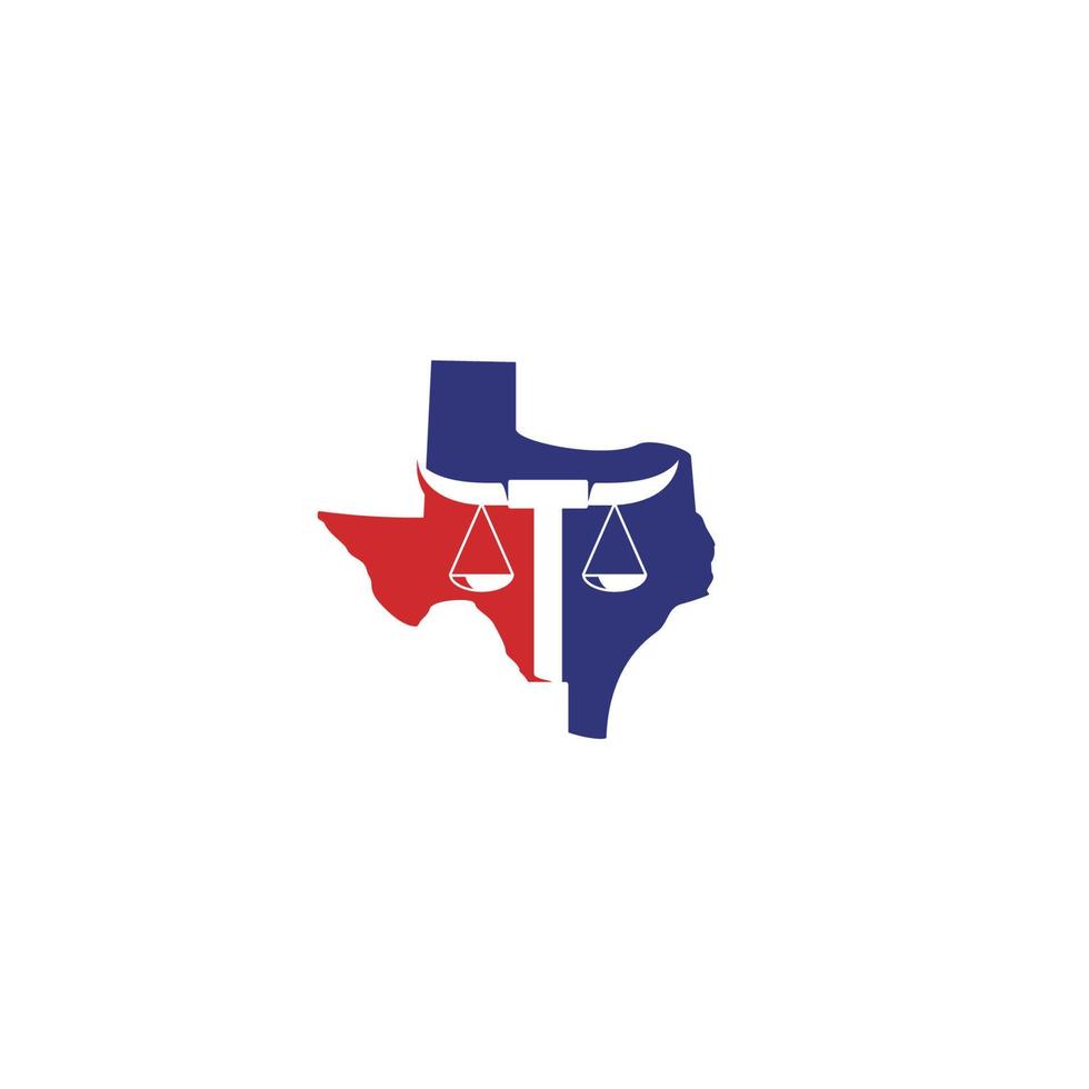 diseño de logotipo o icono de la ley de texas vector