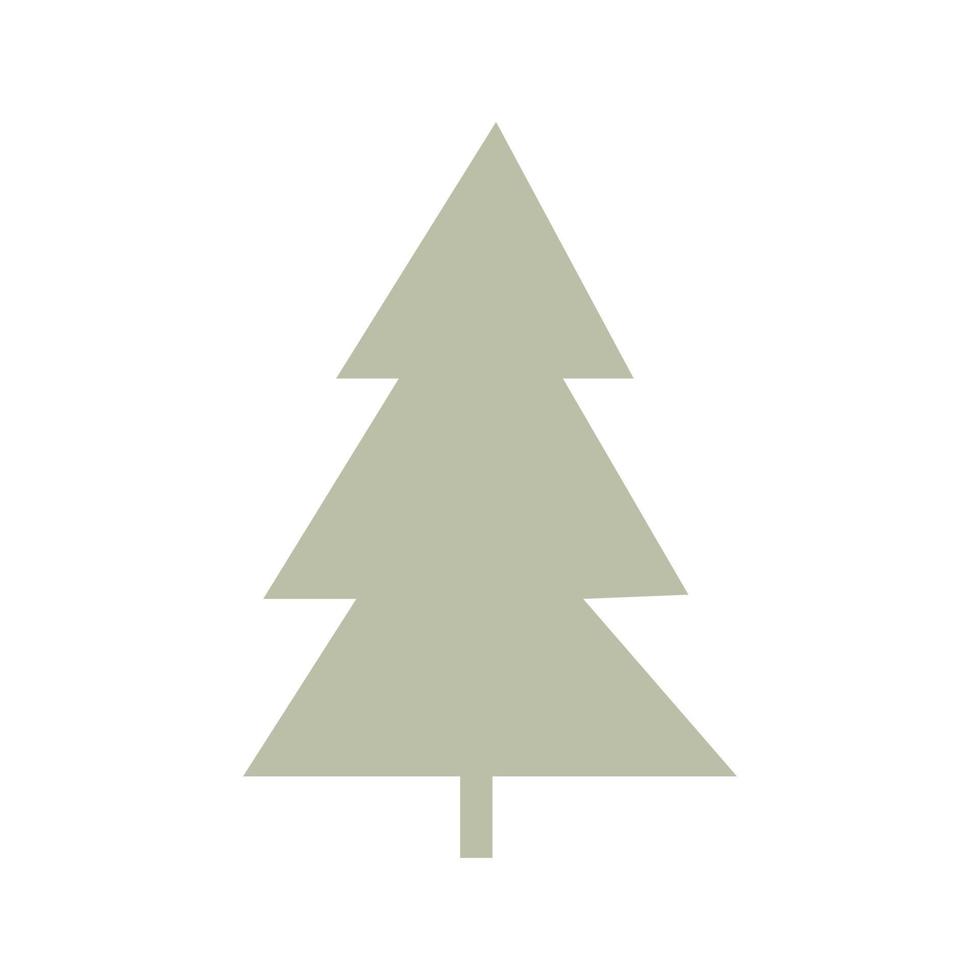 árbol de navidad hygge simple, ilustración de vector plano aislado sobre fondo blanco. planta de naturaleza simple en estilo escandinavo.