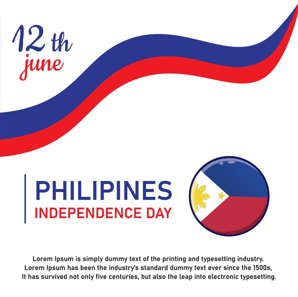 diseño de ilustración del día de la independencia de filipinas vector