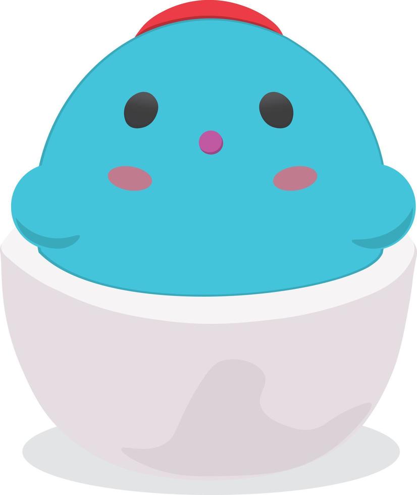 Blue cute plush toy illustration vector