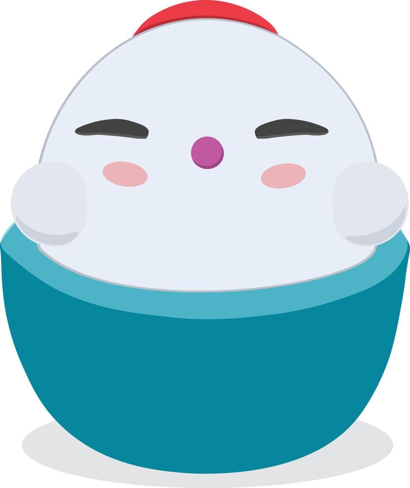 White cute plush toy illustration vector
