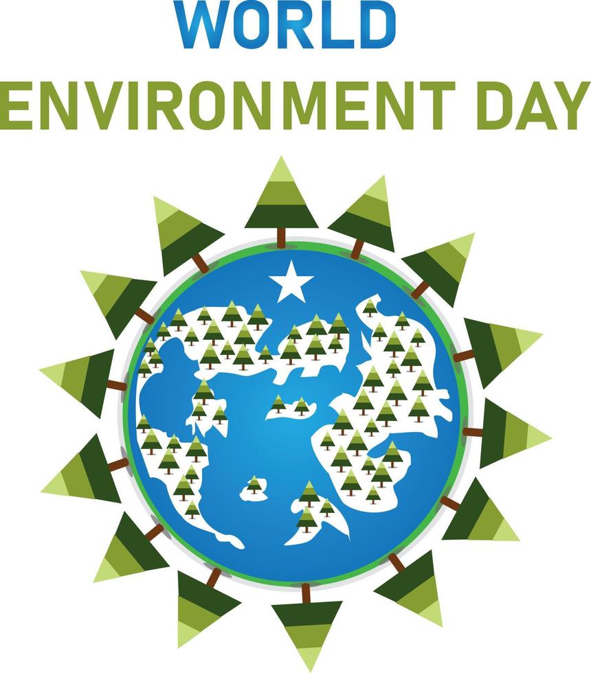 Green planet world environment day vector