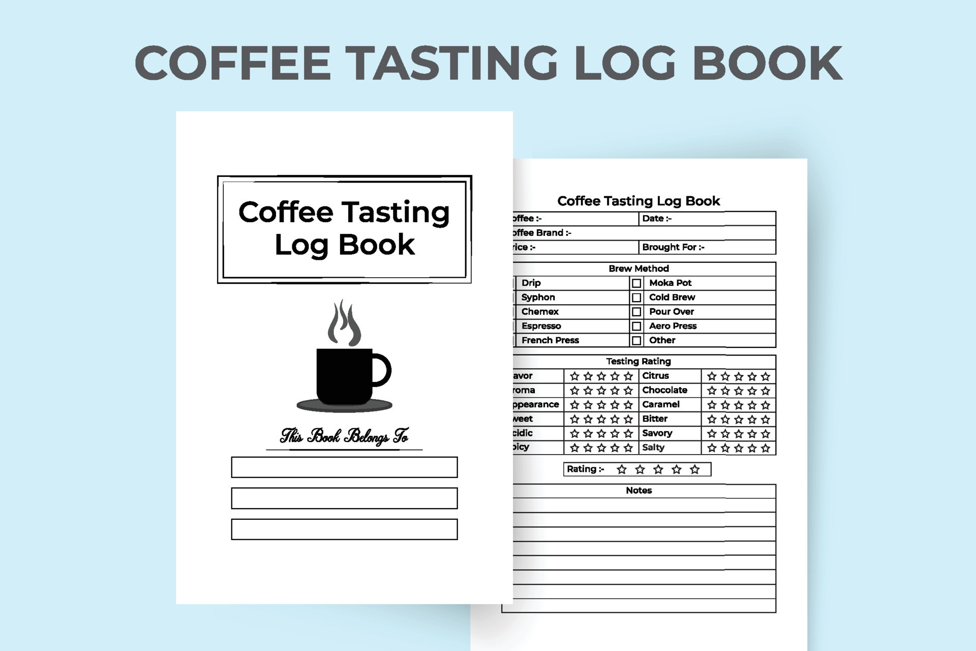 Tests log. Трекер шаблон. taste quality кофе. logs of testing. coffee test.