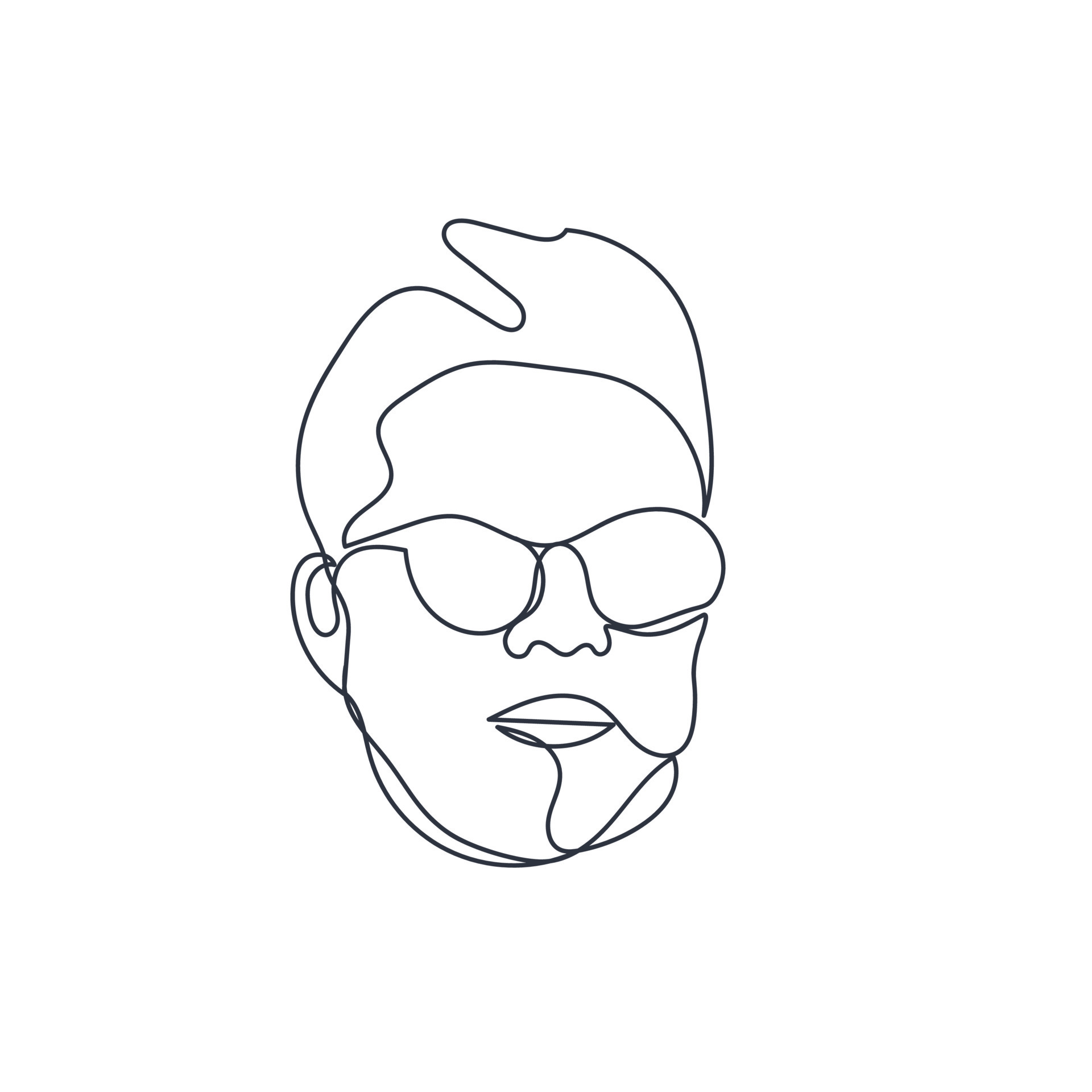 Outline of male face Face in minimalistic style Sketch One line  silhouette on white background Vector illustration of man 7342403 Vector  Art at Vecteezy