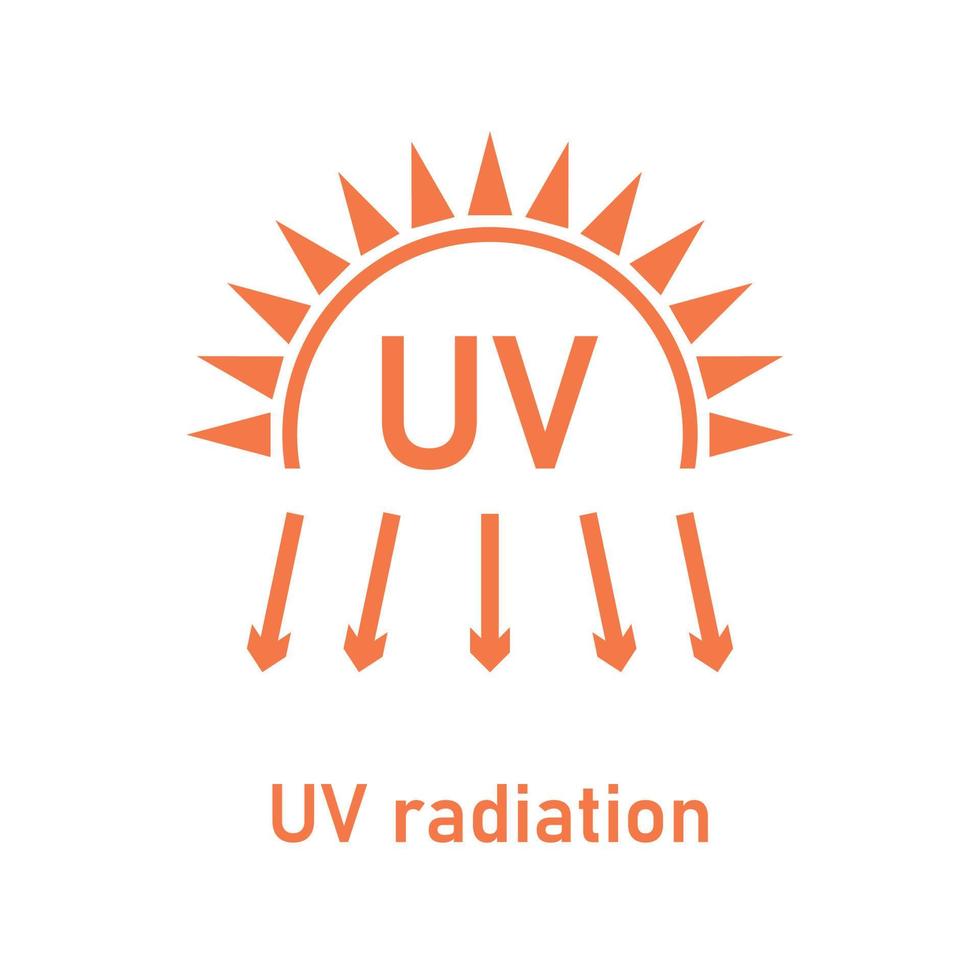 icono de radiación ultravioleta. símbolo ultravioleta solar. vector