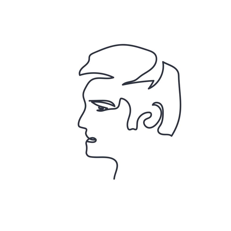 Outline of male face. Face in minimalistic style. Sketch. One line  silhouette on white background. Vector illustration of man. 7342403 Vector  Art at Vecteezy
