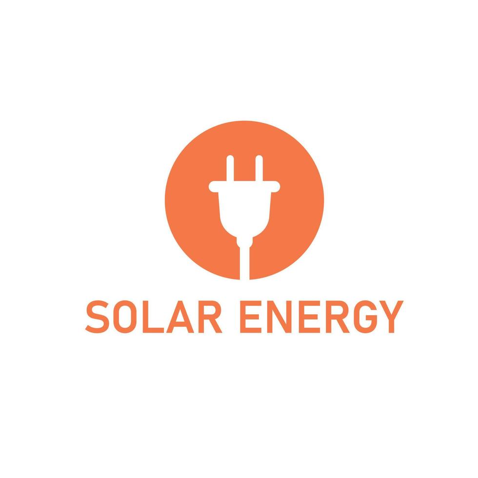 Solar energy logo. Ecology power emblem. Vector