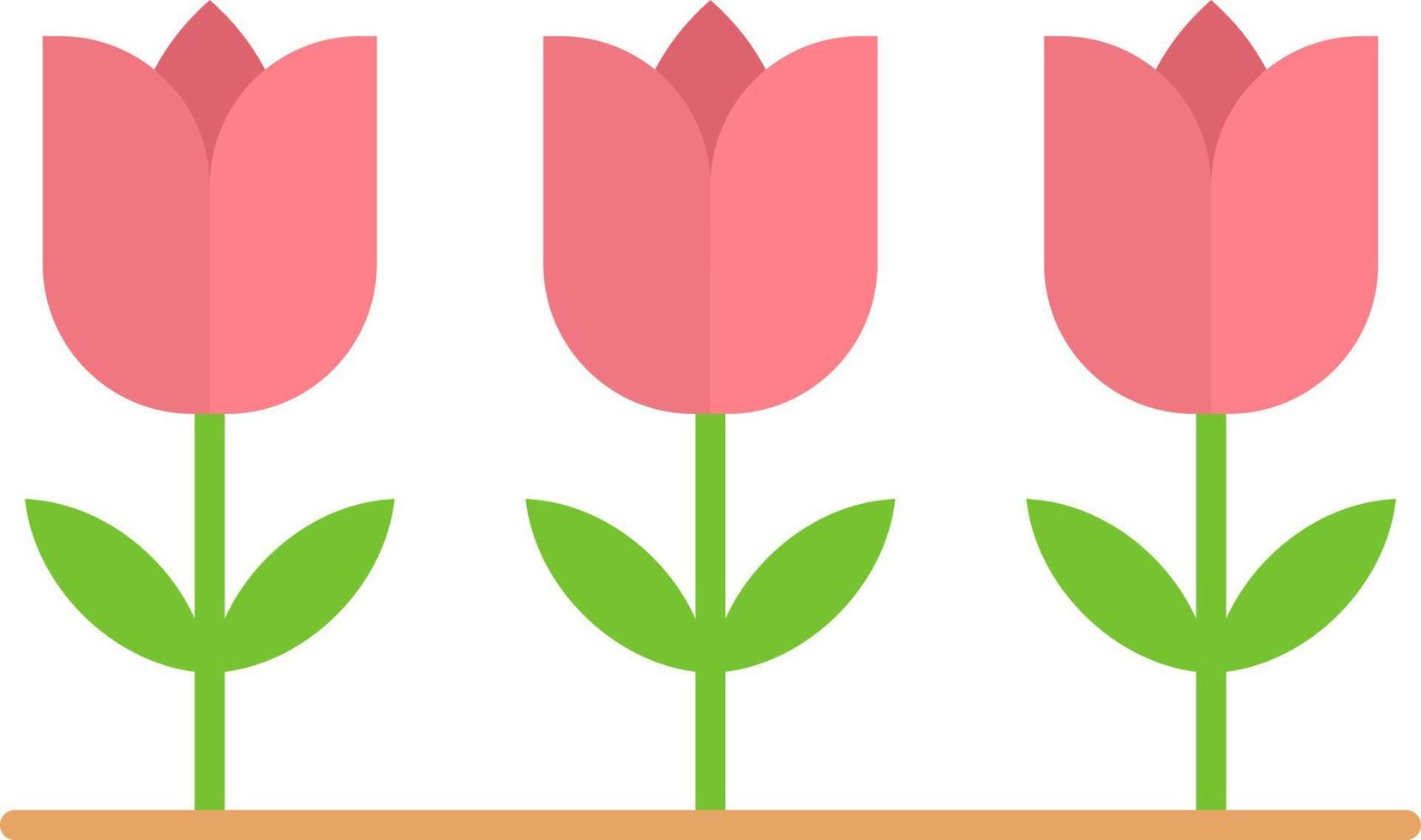 icono de color plano de flores vector