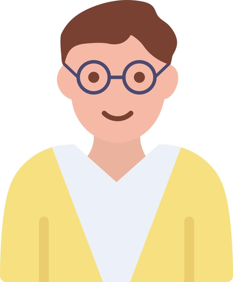 Male Professor Flat Color Icon vector
