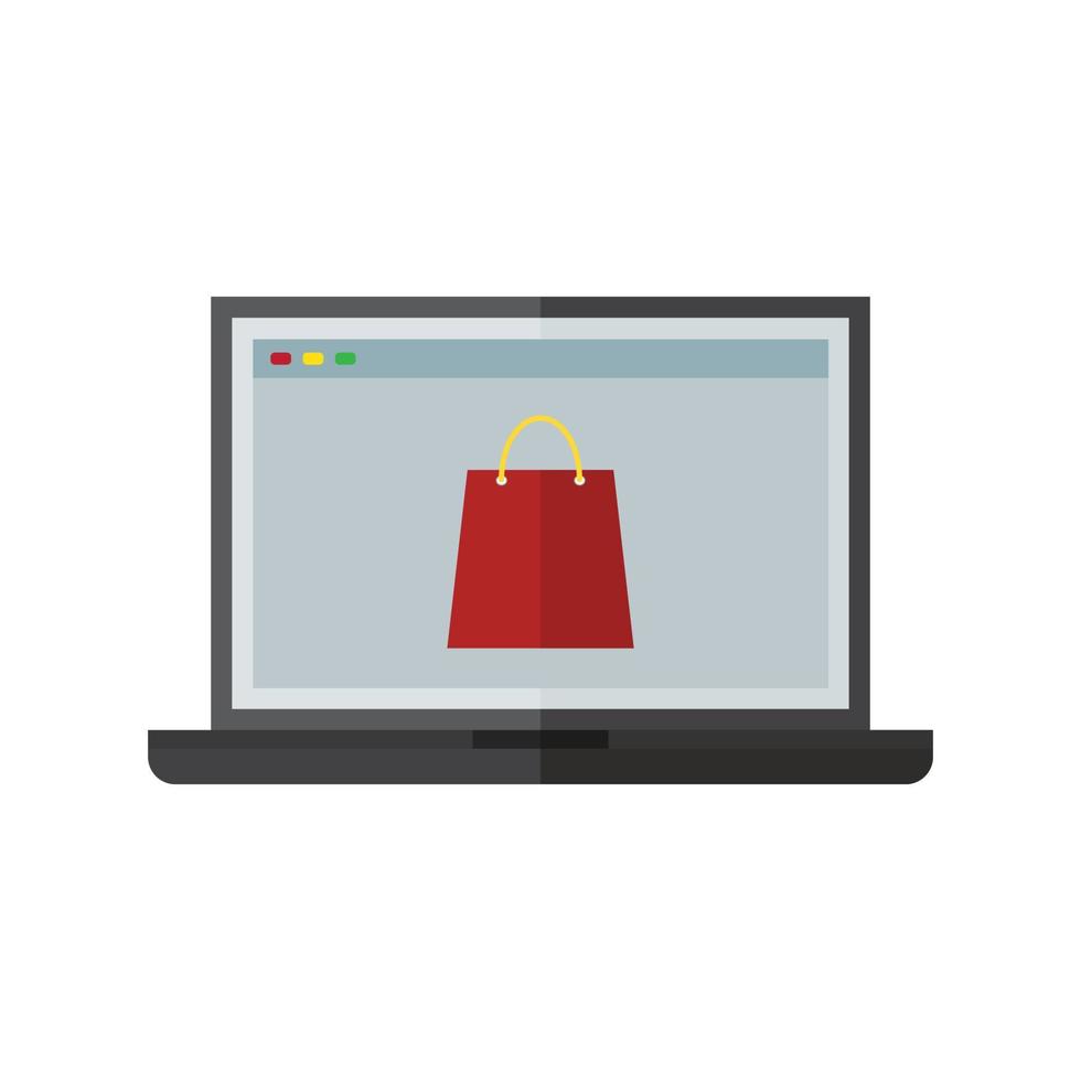 Ecommerce Website Flat Color Icon vector