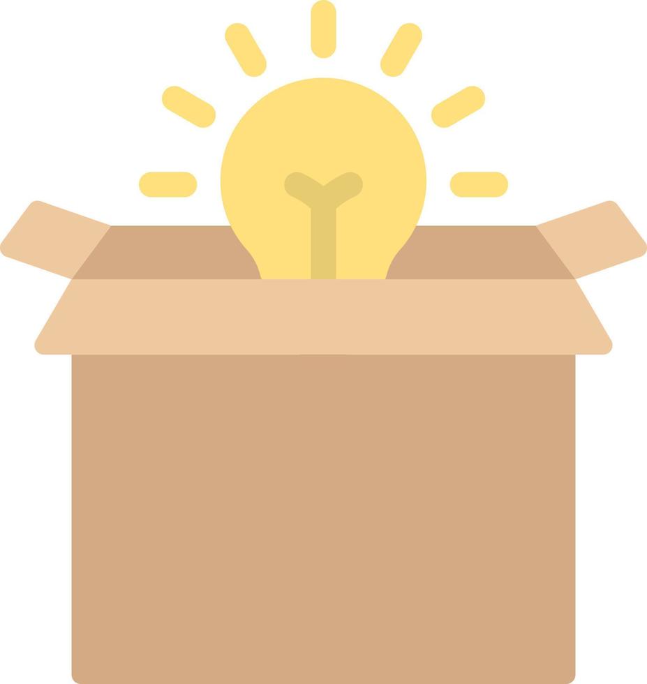 Think Out of the Box Flat Color Icon vector