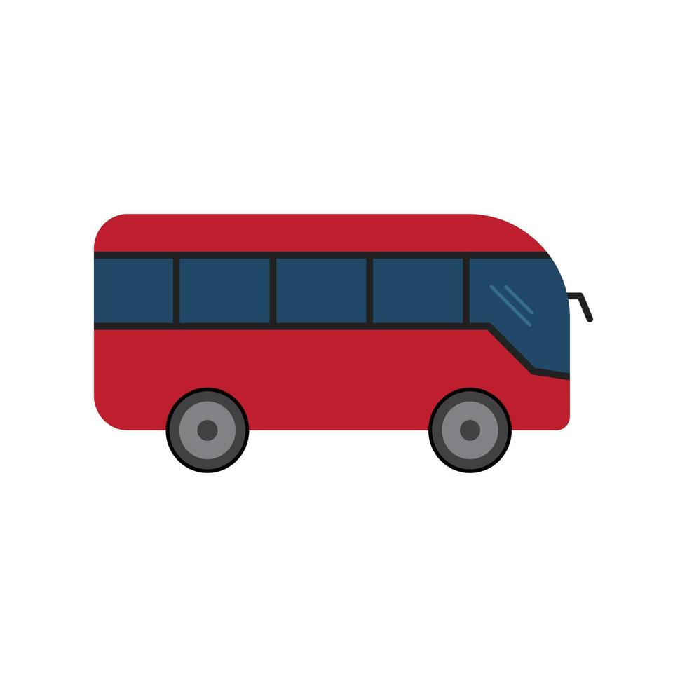 icono de color plano de autobús vector