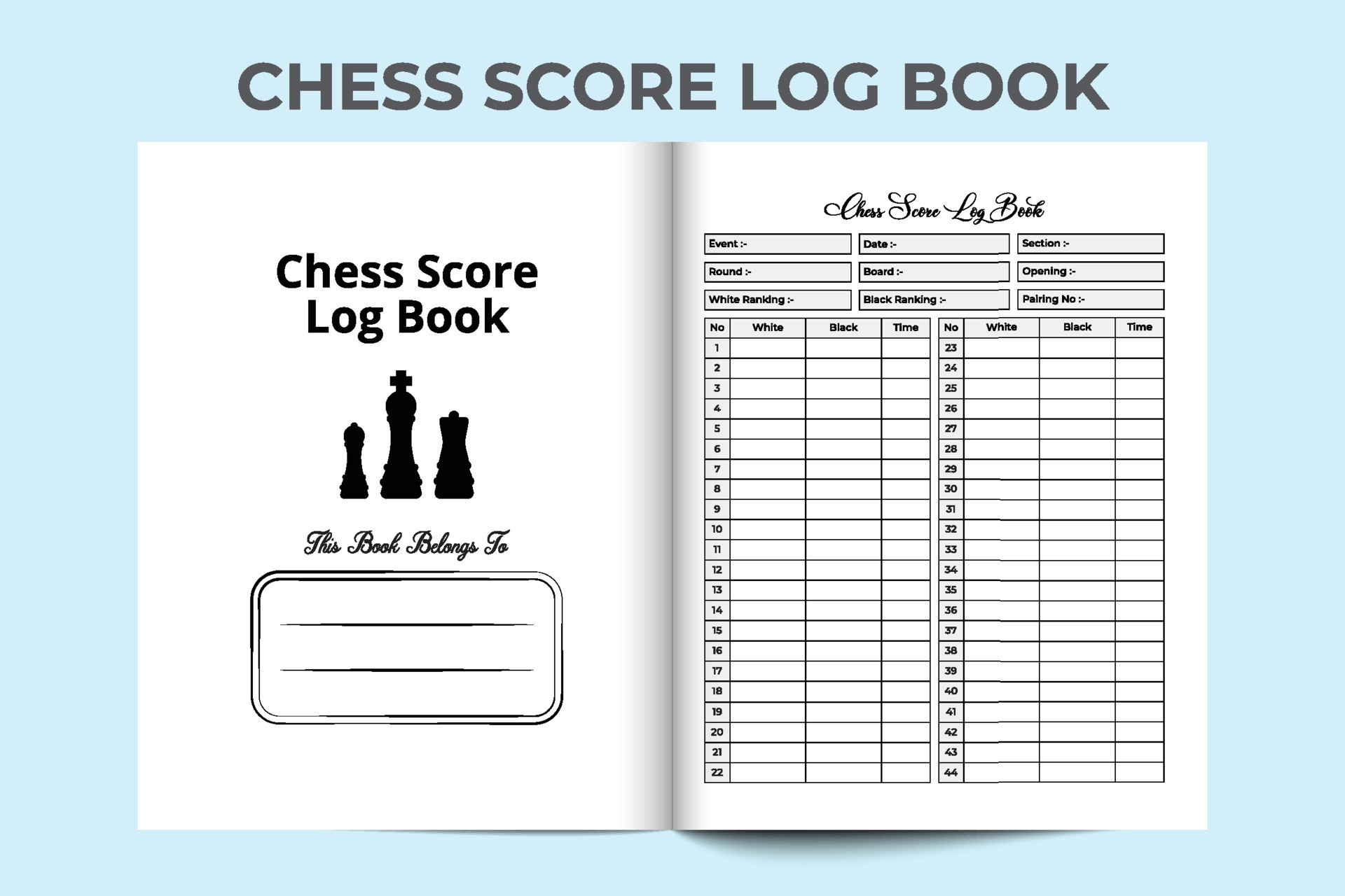 Chess Notation Game Board Template