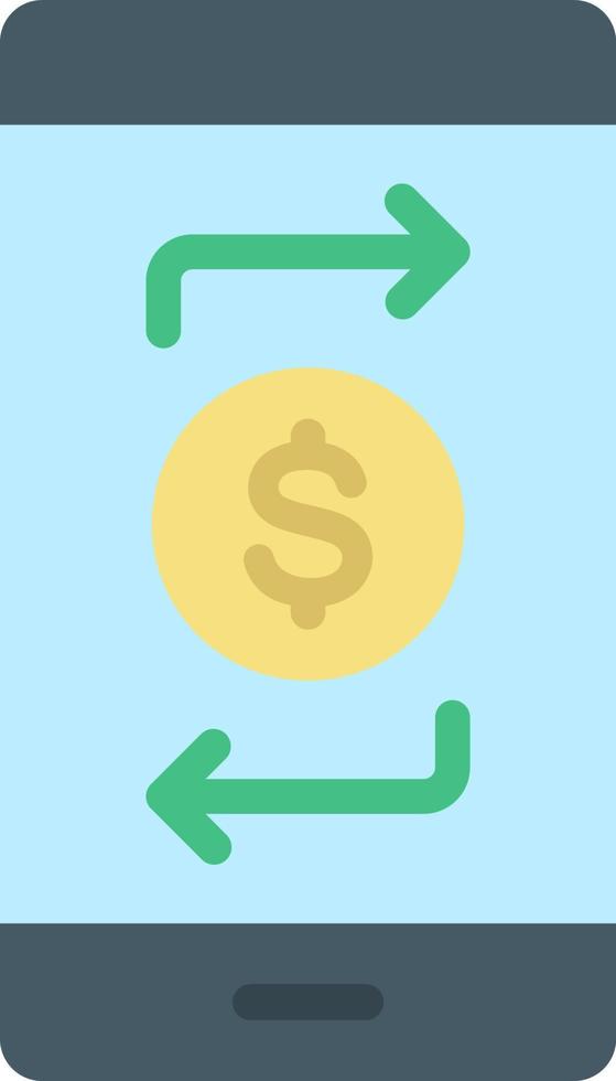 Funds Transfer Flat Color Icon vector