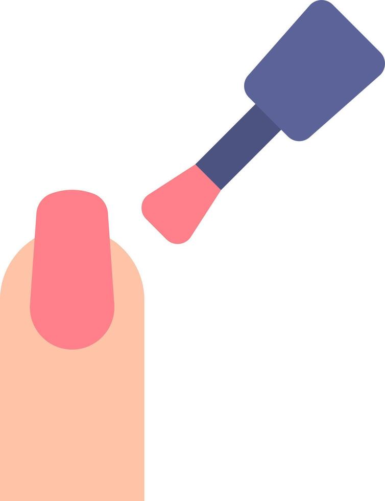 Applying Nailpolish Flat Color Icon vector