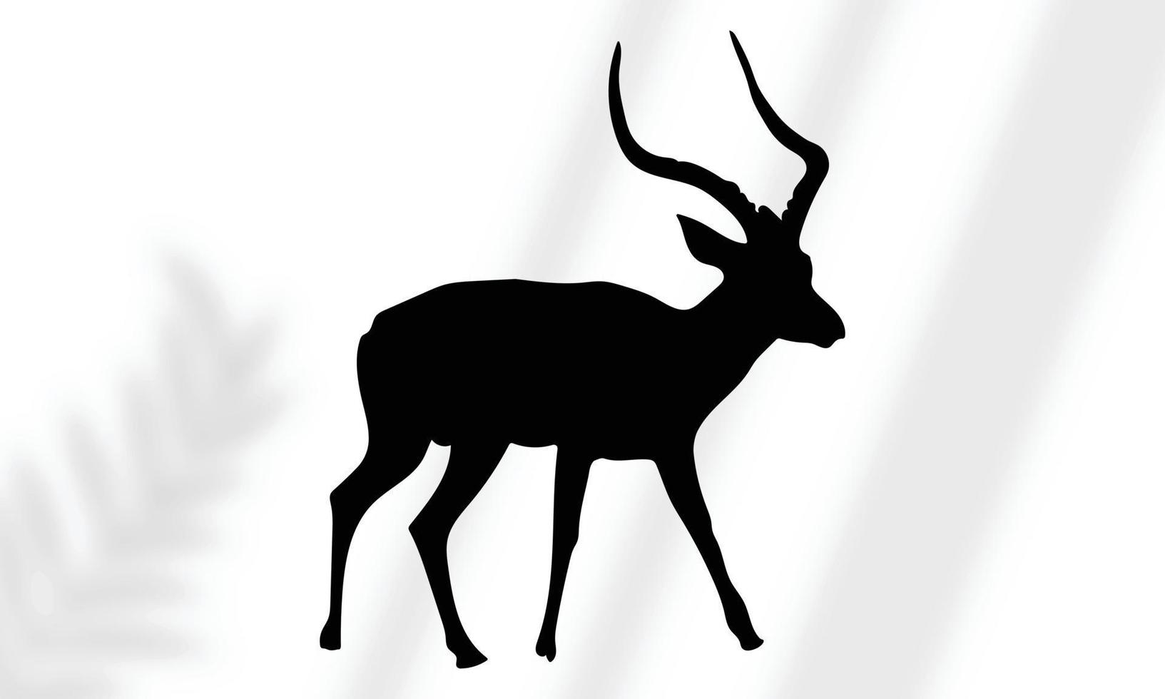 Collection of deer silhouettes set on white background vector