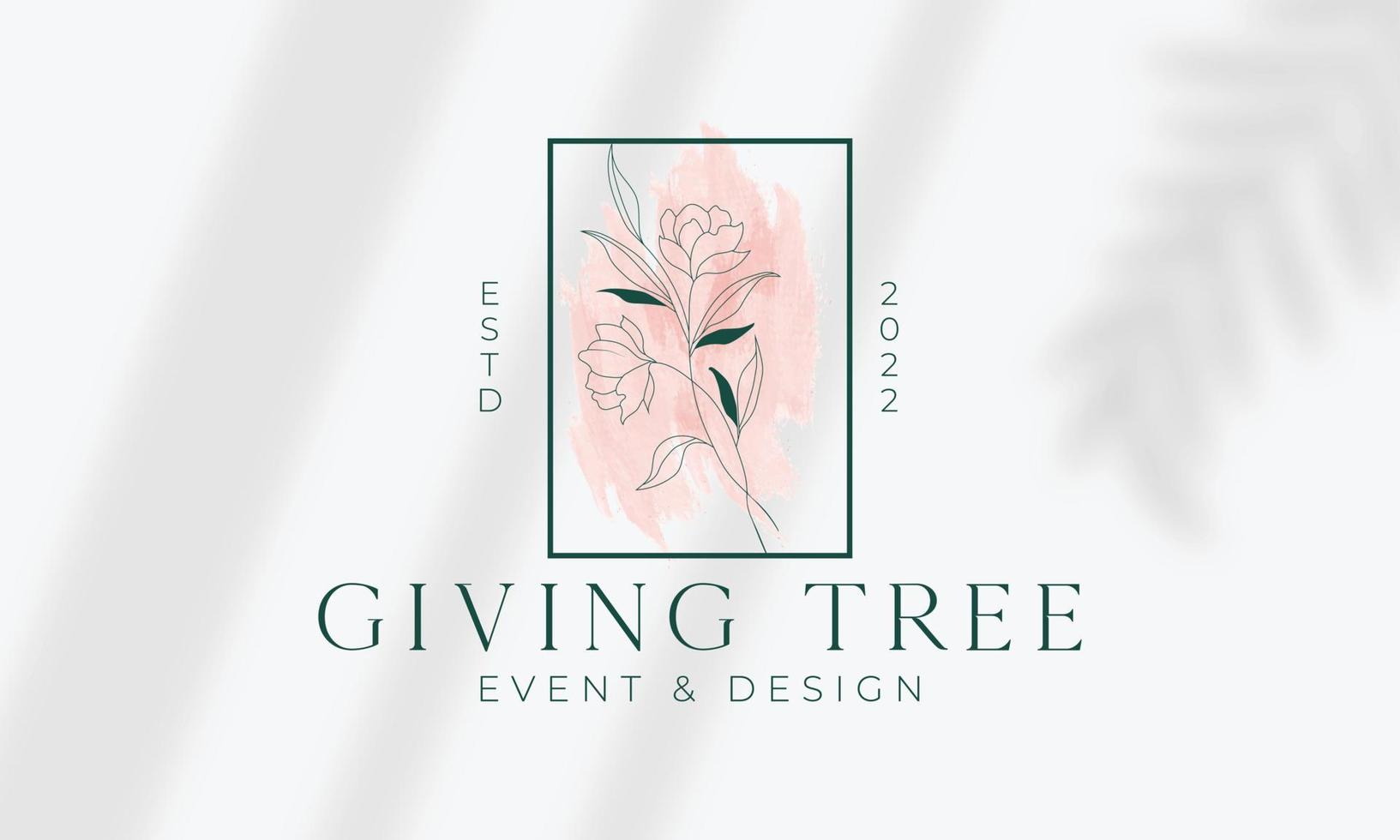 logotipo dibujado a mano con elementos florales botánicos con flores silvestres y hojas. logo para spa y salón de belleza, boutique, tienda orgánica, boda, diseñador floral, interior, fotografía, cosmética. vector