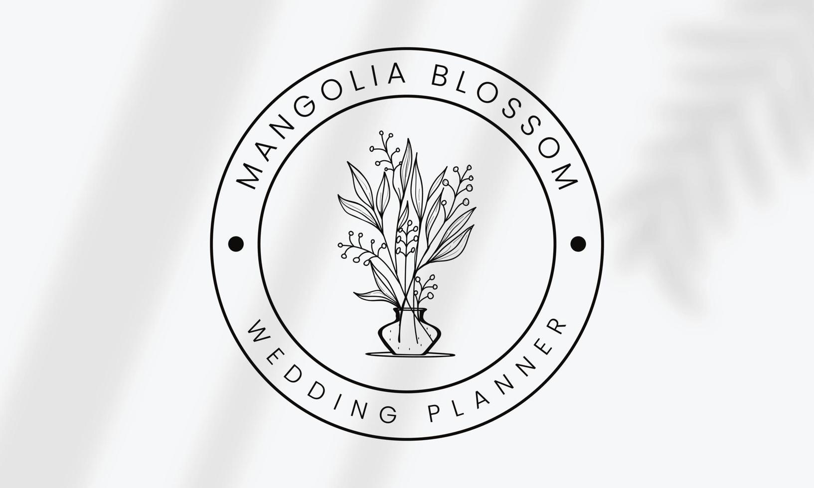 logotipo dibujado a mano con elementos florales botánicos con flores silvestres y hojas. logo para spa y salón de belleza, boutique, tienda orgánica, boda, diseñador floral, interior, fotografía, cosmética. vector