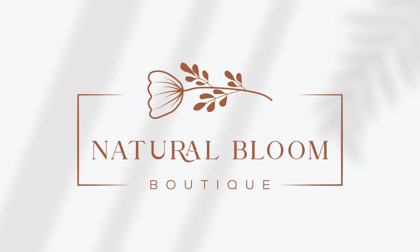 Botanical Floral element Hand Drawn Logo with Wild Flower and Leaves. Logo for spa and beauty salon, boutique, organic shop, wedding, floral designer, interior, photography, cosmetic. vector