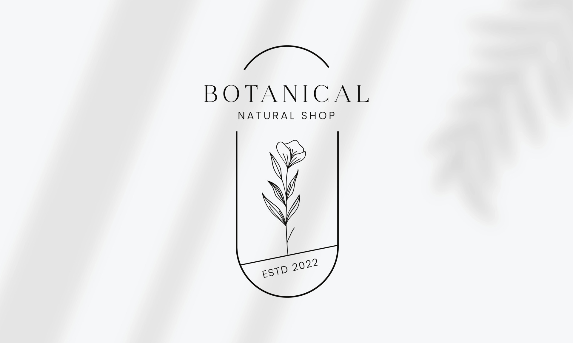Botanical Floral element Hand Drawn Logo with Wild Flower and Leaves ...
