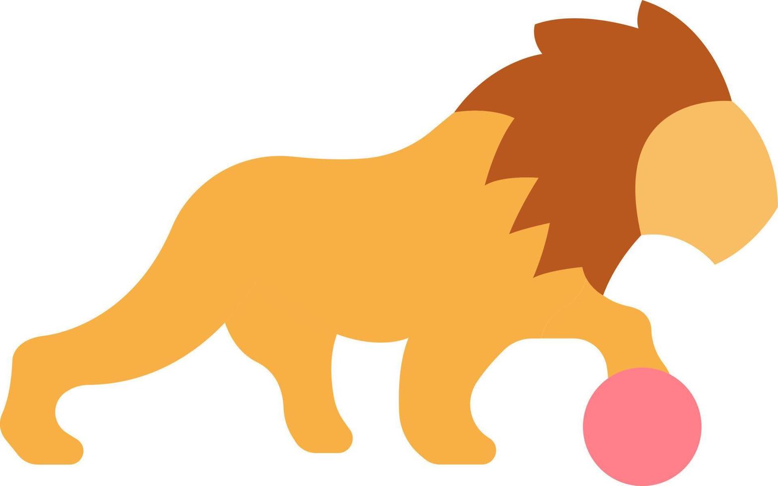 Lion Performing Flat Color Icon vector