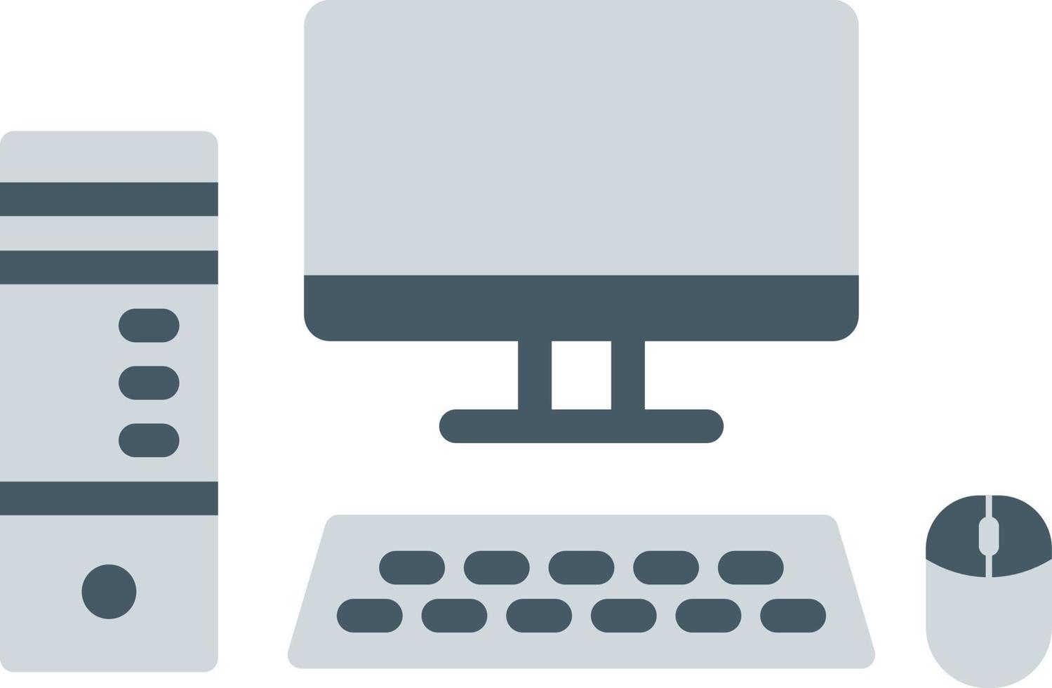 Computer Flat Color Icon vector