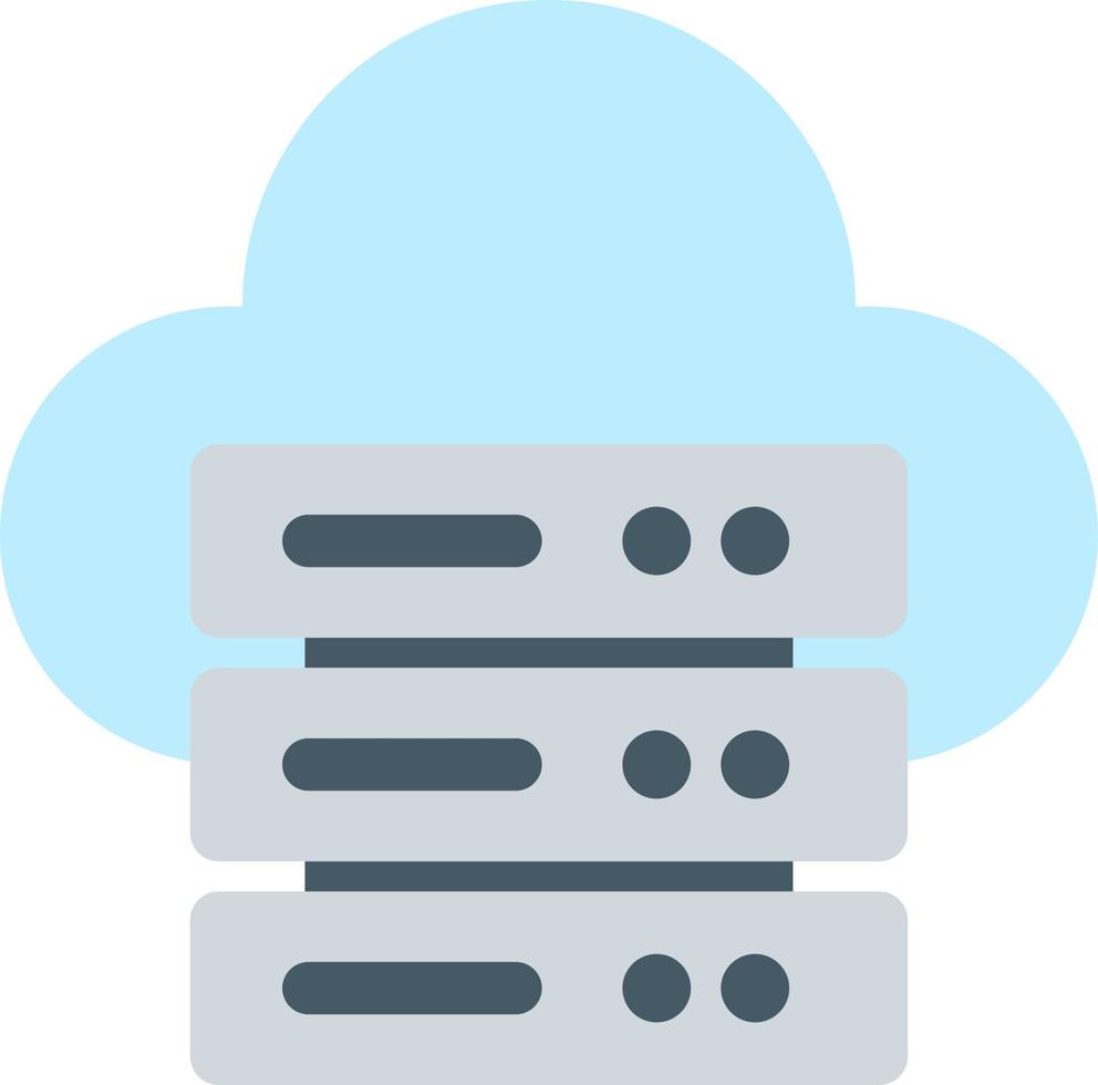 Cloud and Server Data Flat Color Icon vector