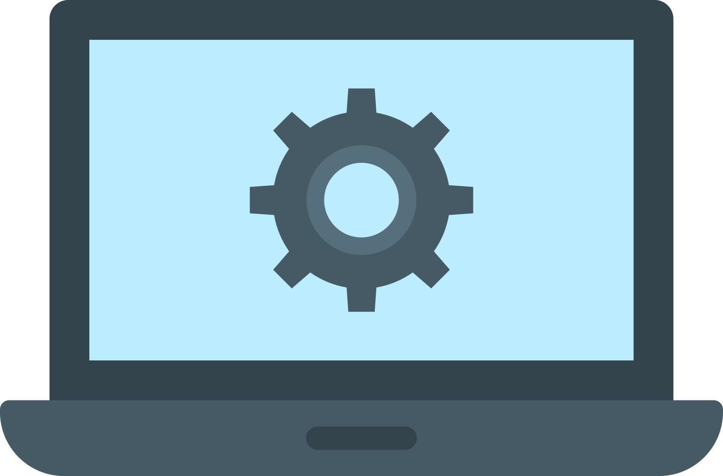 Laptop Settings Flat Color Icon vector