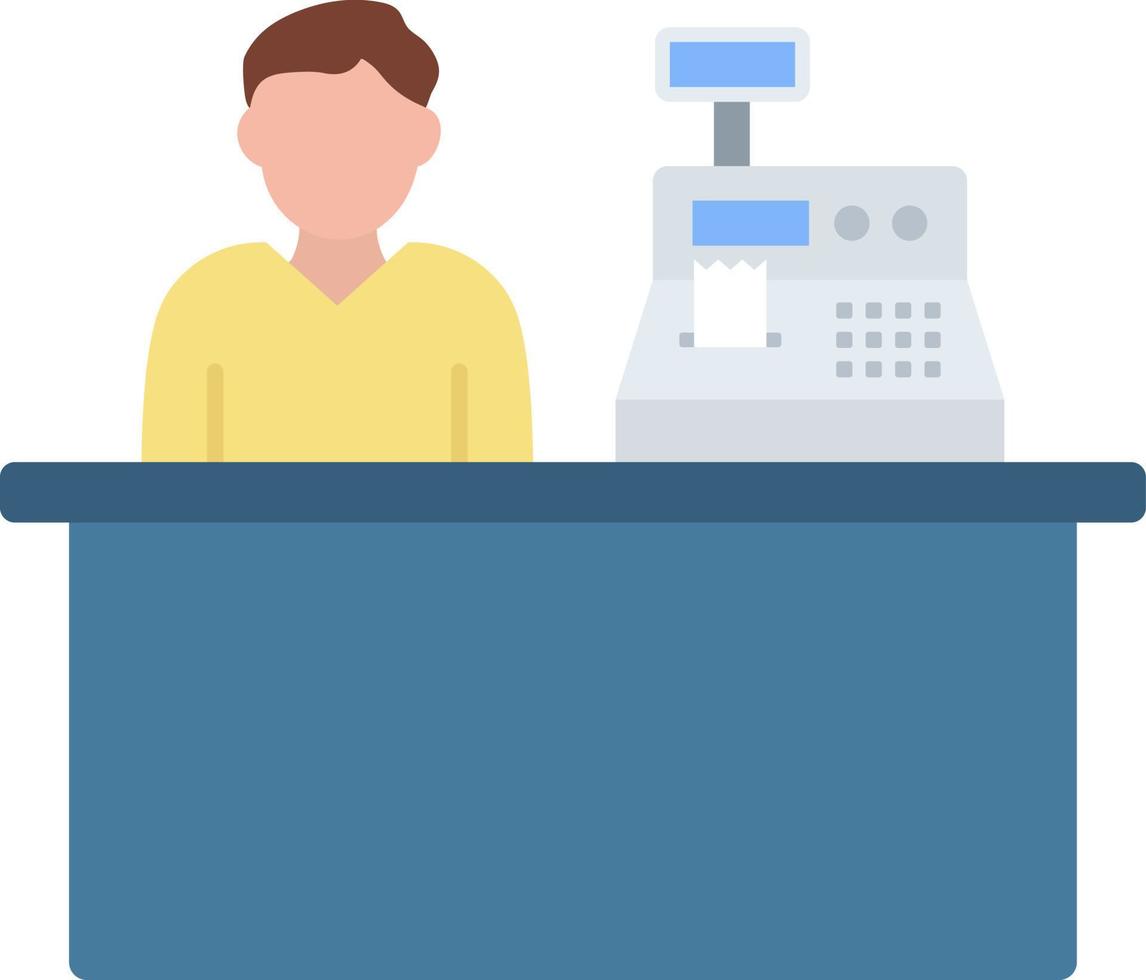 Cashier Flat Color Icon vector