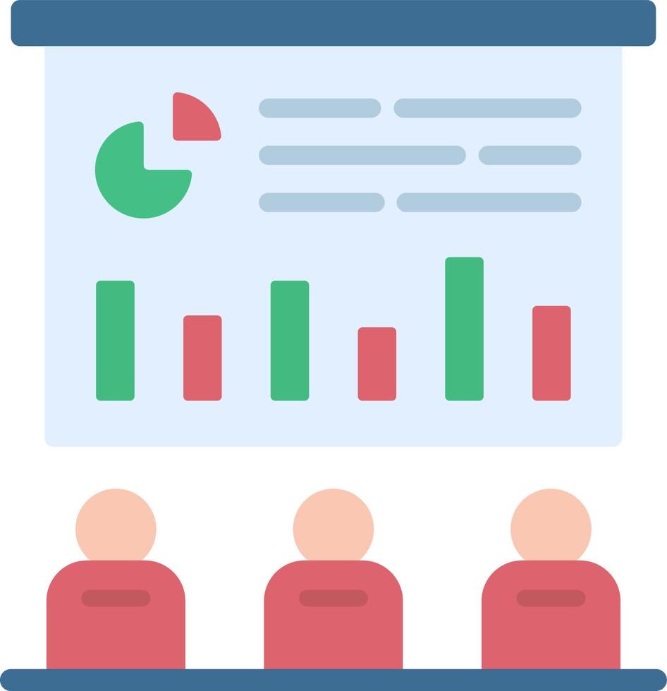 Business Presentation Flat Color Icon vector