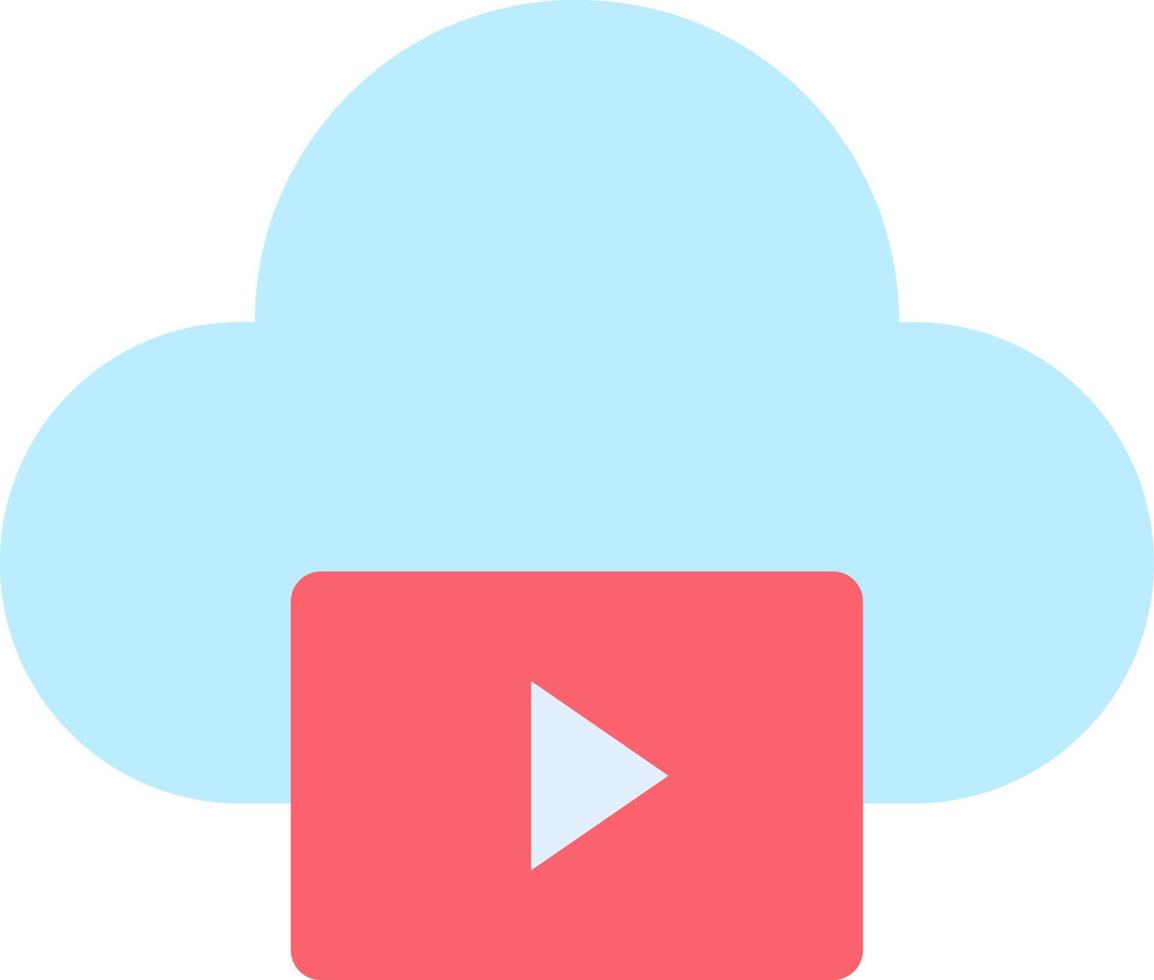 Videos on Cloud Flat Color Icon vector