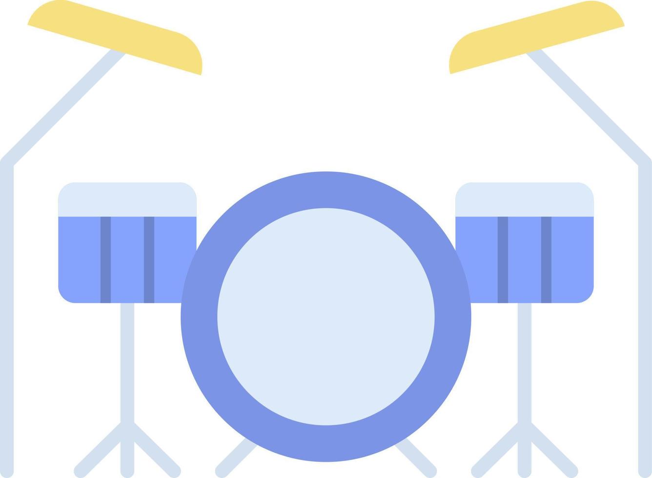 Drum Set Flat Color Icon vector