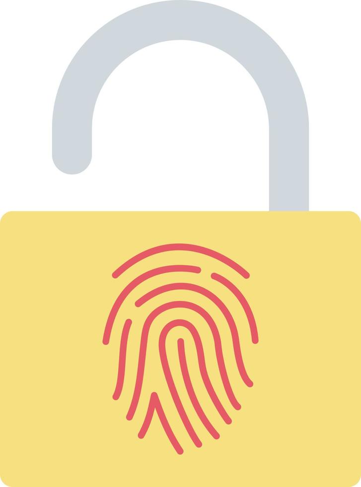 Fingerprint Lock Flat Color Icon vector