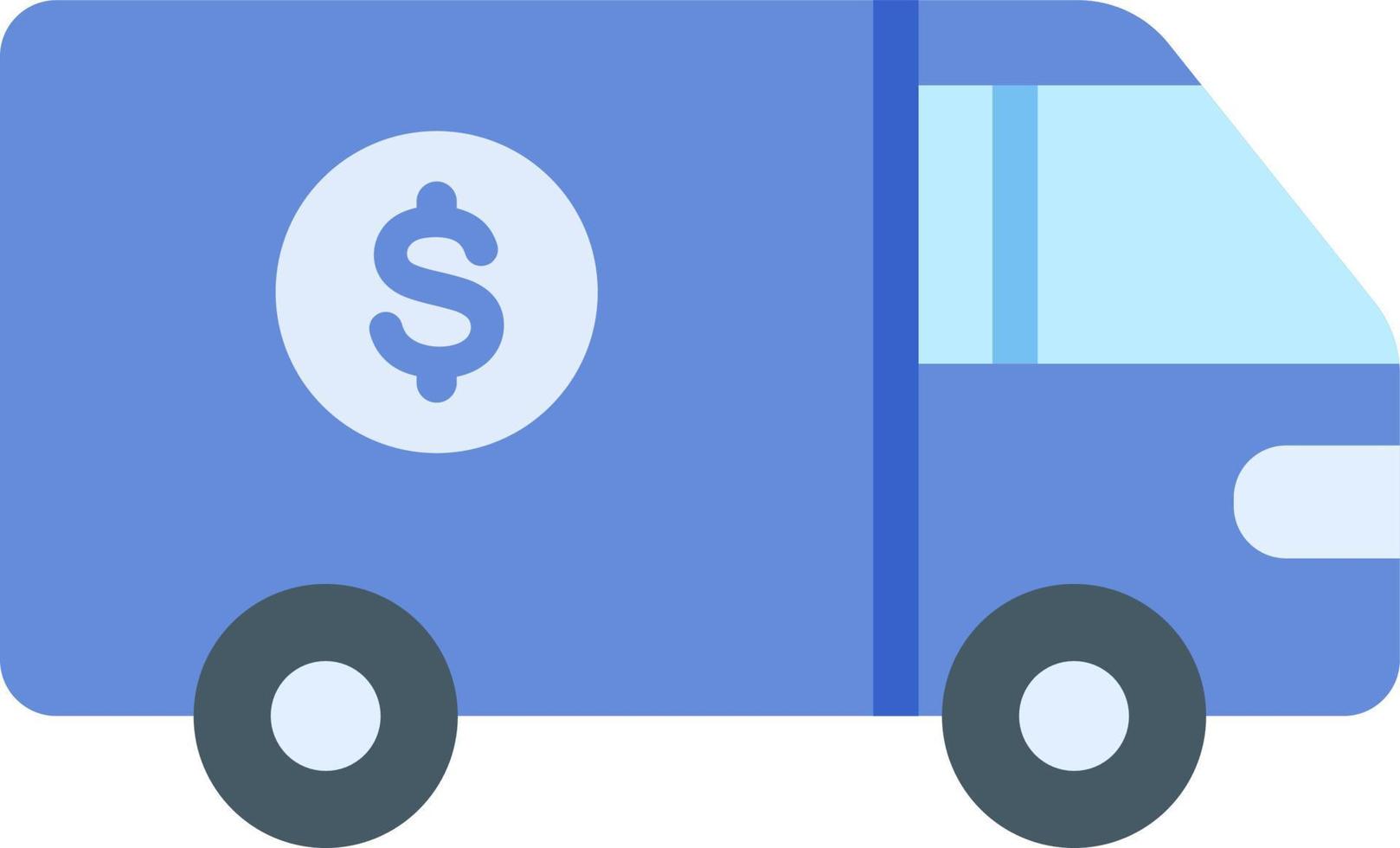 Cash Transfer Vehicle Flat Color Icon vector