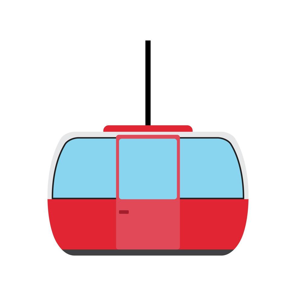 Cable Car Cabin Flat Color Icon vector