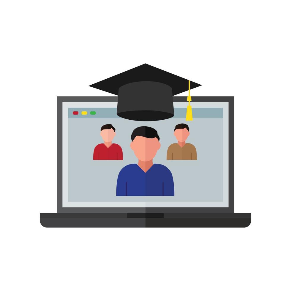 E Learning Flat Color Icon vector
