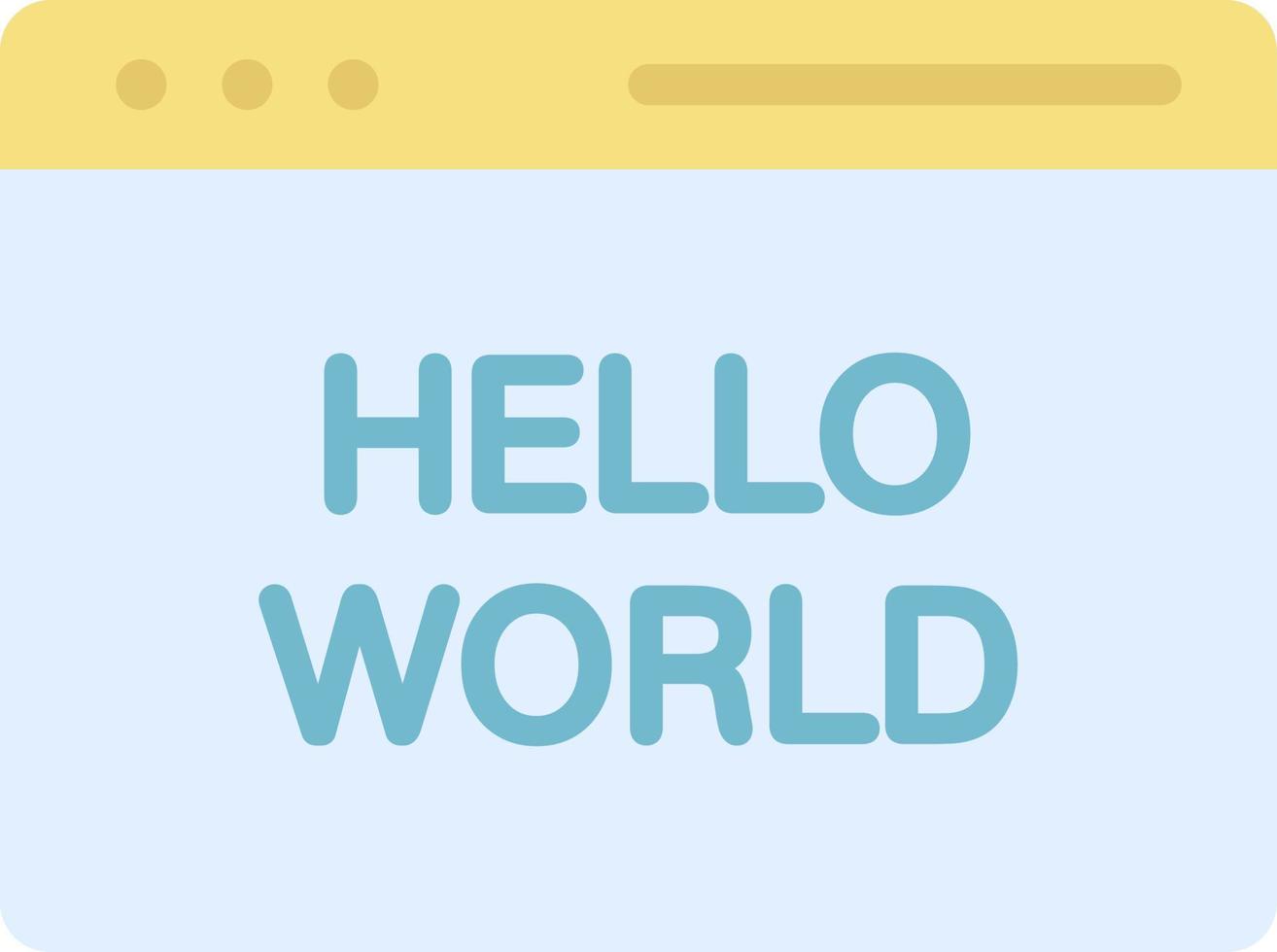 Hello World Program Flat Color Icon vector