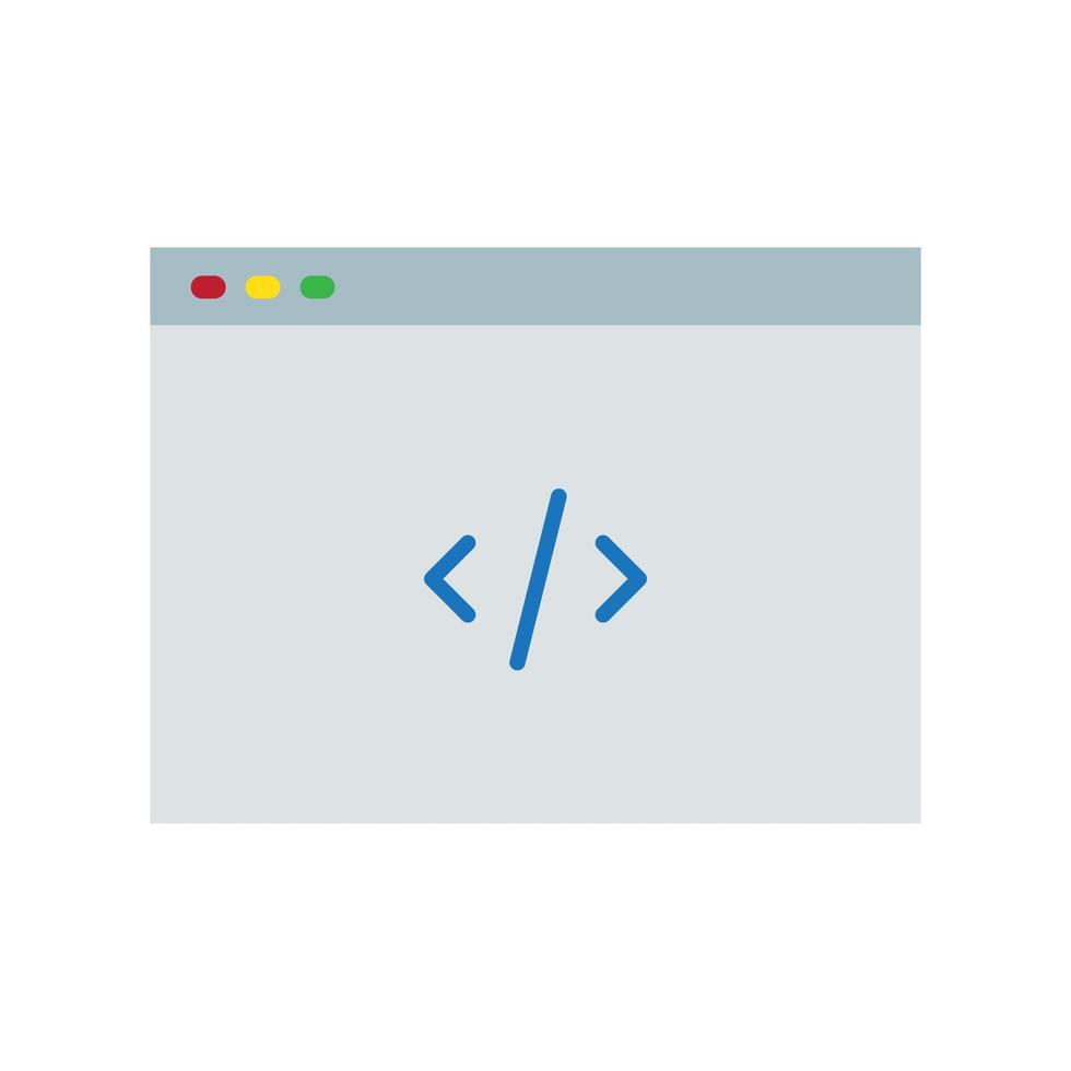 icono de color plano de código vector