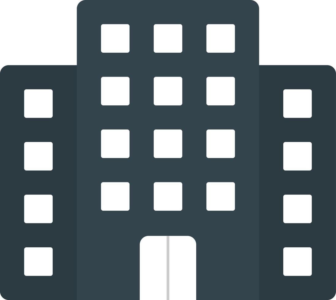 Office Building Flat Color Icon vector