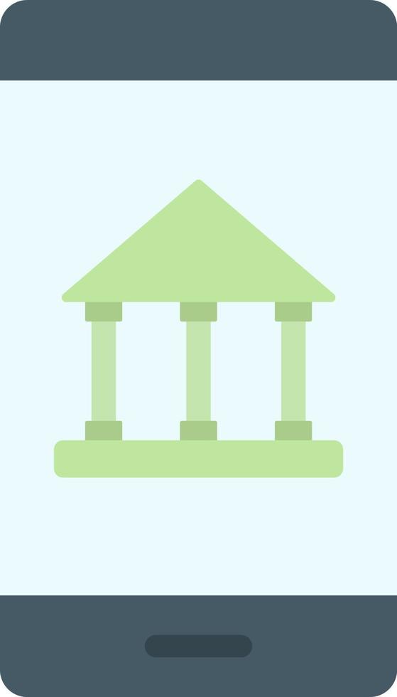 Mobile Banking Flat Color Icon vector