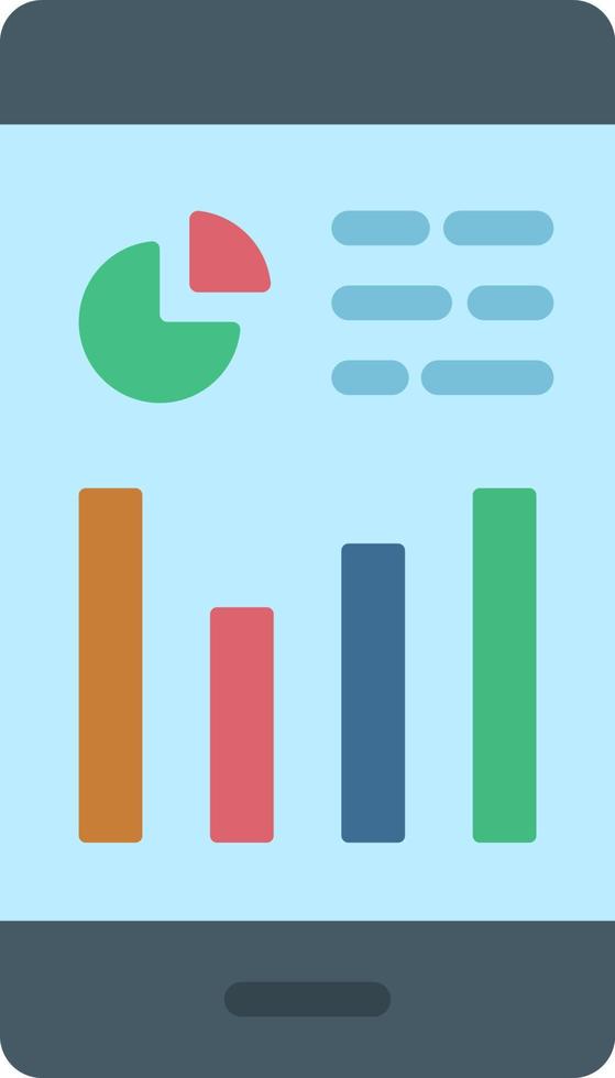 Stats on Cell Flat Color Icon vector