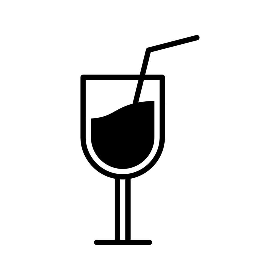 glass of drink with a straw icon vector