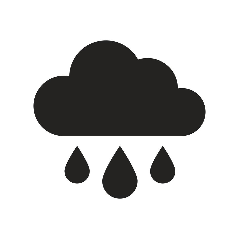ilustración de icono de nube y agua, lluvia, pronóstico del tiempo. vector