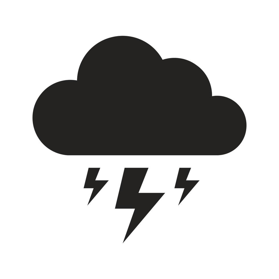 illustration of cloud and lightning icon, weather forecast. vector