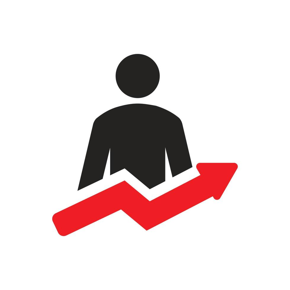 illustration of human resource capacity improvement icon, expertise, experience increases. vector