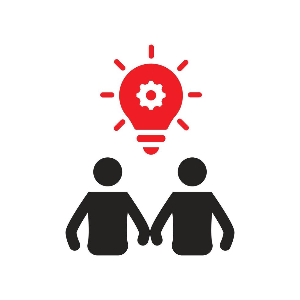 illustration of teamwork icon looking for solutions, ideas. vector